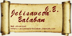 Jelisaveta Balaban vizit kartica